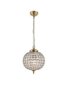 Endon Lighting - Tanaro - EH-TANARO-AB - Antique Brass Clear Glass Ceiling Pendant Light