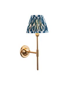 Endon Lighting - Dome T Bar & Ikat 16cm - 115617 - Aged Brass Blue Wall Light