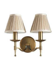 Interiors 1900 - Stanford - 63654 - Antique Brass Beige 2 Light Wall Light