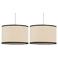 Set of 2 Kora - Natural Cane 25 cm Easy Fit Pendant Shades