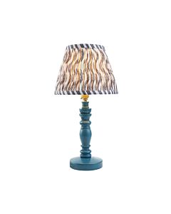 Endon Lighting - Bibury & Ripple 20cm - 115088 - Blue Aged Brass Grey Table Lamp With Shade