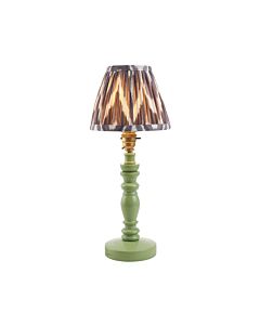 Endon Lighting - Bibury & Zigzag 16cm - 115871 - Green Aged Brass Grey Table Lamp With Shade