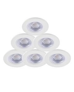 Set of 6 Matt White Fire Rated 6W LED 4000K Recessed Downlights