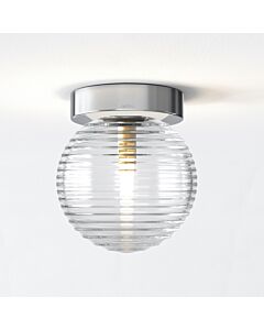 Astro Lighting - Tacoma - 5036003 & 1429029 - Chrome Clear Ribbed Glass IP44 Bathroom Ceiling Flush Light