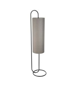 Simba - Matt Black Floor Lamp with Grey Shade