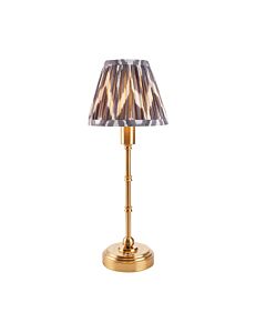 Endon Lighting - Burley Rechargeable & Zigzag 16cm - 114797 - LED Aged Brass Grey Touch Table Lamp With Shade