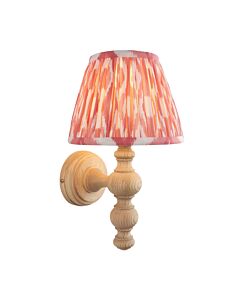 Endon Lighting - Bibury & Ikat 20cm - 114321 - Ash Wood Aged Brass Pink Wall Light