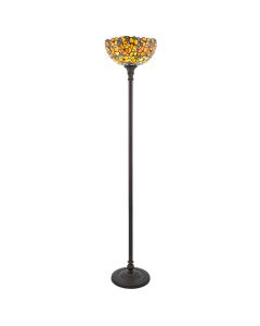 Interiors 1900 - Josette - 64208 - Dark Bronze Tiffany Glass Uplighter Floor Lamp