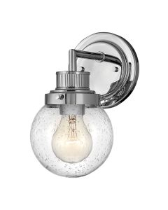 Quintiesse - Poppy - QN-POPPY1-PC-BATH - Chrome Clear Seeded Glass IP44 Bathroom Wall Light