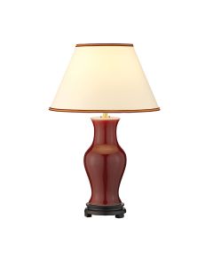 Elstead Lighting - Oxblood - DL-MAJIN-SMALL-TL-OXB - Oxblood Ivory Ceramic Table Lamp With Shade