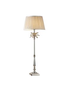 Endon Lighting - Leaf - 91160 - Nickel Oyster Table Lamp With Shade