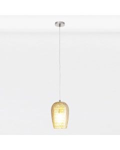 Dimpled Glass and Jewelled Pendant Light