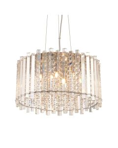 Endon Lighting - Hanna - 78699 - Clear Crystal Glass Chrome 5 Light Ceiling Pendant Light