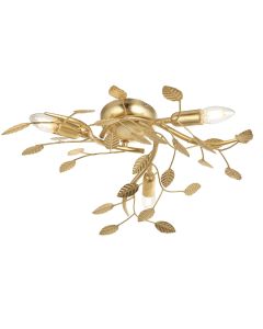 Row - Gold Leaf 3 Light Flush Ceiling Light