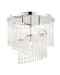 Endon Lighting - Camille - 68698 - Chrome Clear Glass 4 Light Flush Ceiling Light