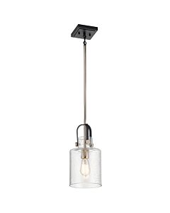 Quintiesse - Kitner - QN-KITNER-P-PN - Nickel Clear Seeded Glass Ceiling Pendant Light