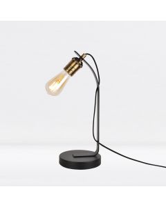 Matt Black with Antique Brass Detail Desk Lamp