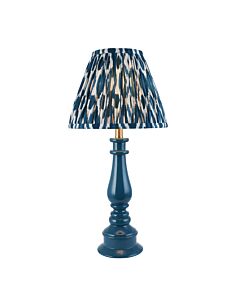 Endon Lighting - Myrtle & Ikat 25cm - 116352 - Blue Warm Brass Table Lamp With Shade