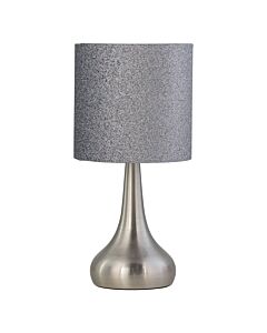 Romana - Brushed Chrome Touch Operated Table Lamp with Glitter Shade