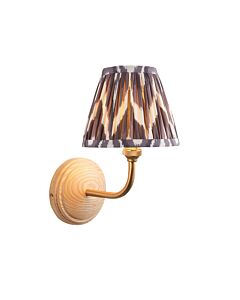 Endon Lighting - Wood Arc & Zigzag 16cm - 115807 - Ash Wood Grey Wall Light