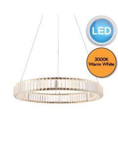 Arroyo - LED Chrome Clear Crystal Glass Ceiling Pendant Light