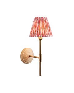 Endon Lighting - Wood T Bar & Ikat 16cm - 115824 - Ash Wood Pink Wall Light