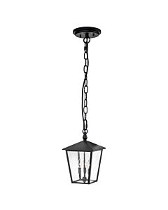 Hinkley Lighting - Huntersfield - HK-HUNTERSFIELD8-L-BK - Black Clear Seeded Glass 3 Light IP44 Outdoor Ceiling Pendant Light