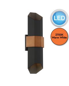 Quoizel Lighting - Chasm - QZ-CHASM-L-BKW - LED Black Wood Effect 2 Light IP44 Outdoor Wall Light