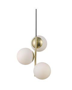 Nordlux - Lilly - 48603035 - Brass Opal Glass 3 Light Ceiling Pendant Light