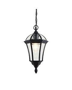 Endon Lighting - Drayton - YG-3503 - Black Clear Glass IP44 Outdoor Ceiling Pendant Light