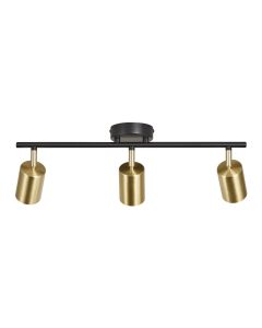 Nordlux - Explore 3 - 2113700135 - Brushed Brass Black 3 Light Ceiling Spotlight