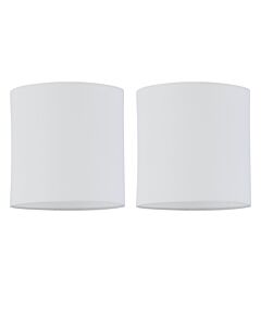 Set of 2 White Textured Cotton 17cm Table Lamp Shades