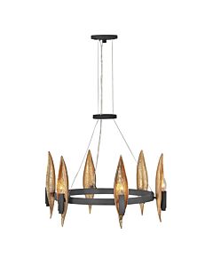 Quintiesse - Willow - QN-WILLOW6-CBK - Black Gold 6 Light Chandelier