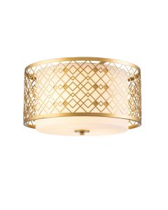 Elstead Lighting - Ziggy - ZIGGY-F-M-LG - Gold 2 Light Flush Ceiling Light