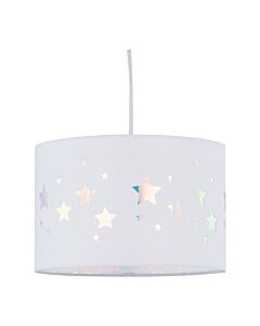 Clayton - White Easy Fit Fabric Pendant Shade with Star Cut Out