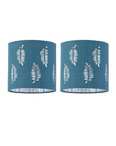 Set of 2 Fern - Teal Cut Out 15.5cm Table Lamp Shades