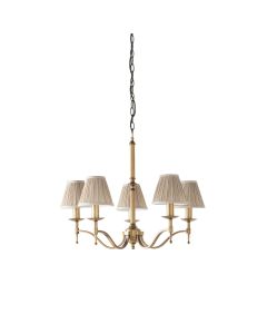 Interiors 1900 - Stanford - 63627 - Antique Brass Beige 5 Light Chandelier