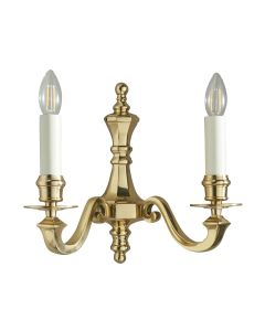 Interiors 1900 - Fenbridge - 72982 - Solid Brass Cream 2 Light Wall Light