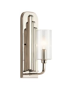 Quintiesse - Kimrose - QN-KIMROSE1-PN - Nickel Clear Glass Wall Light