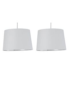 Set of 2 Zoey - White with Silver Inner Easy Fit Pendant or Lamp Shades