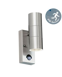 Endon Lighting - Canon - EL-40062 - Stainless Steel Clear Glass 2 Light IP44 Outdoor Sensor Wall Light