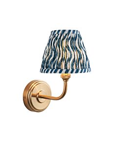 Endon Lighting - Step Arc & Ripple 16cm - 115742 - Aged Brass Blue Wall Light