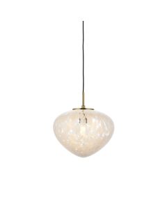 Oscar - Satin Brass White Glass Ceiling Pendant Light