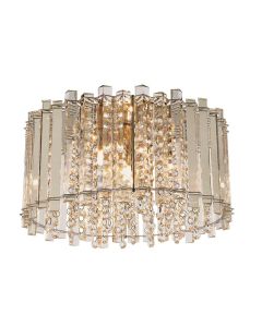 Endon Lighting - Hanna - 78698 - Clear Crystal Glass Chrome 4 Light Flush Ceiling Light