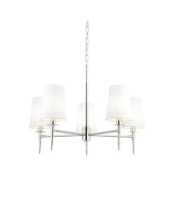 Thomas - Nickel Vintage White 5 Light Ceiling Pendant Light