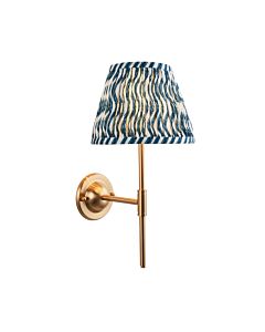 Endon Lighting - Dome T Bar & Ripple 20cm - 115967 - Aged Brass Blue Wall Light