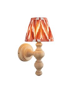 Endon Lighting - Bibury & Zigzag 16cm - 114310 - Ash Wood Aged Brass Orange Wall Light