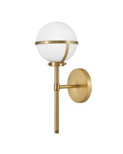 Hinkley Lighting - Hollis - HK-HOLLIS1-O-HB-BATH - Heritage Brass Opal Glass IP44 Bathroom Wall Light