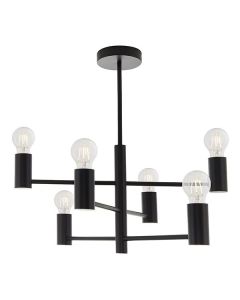 Endon Lighting - Studio - 76502 - Black 6 Light Flush Ceiling Light