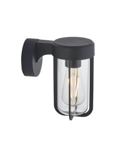 Bothy - Matt Black Outdoor Wall Light Clear Glass